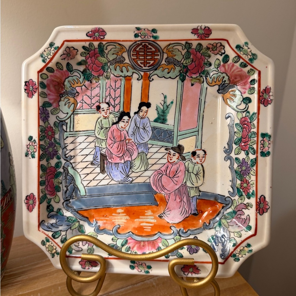 Antique Chinese Rose Medallion Porcelain Platter (c. 1910–1930)
